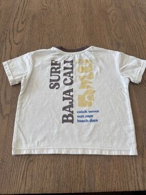 Grayson Mini Baja Cali Surf Tee Size 2T Cream Brown Graphic Toddler Shirt Kids